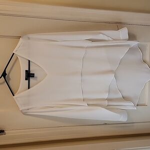 White House Black Market Layered White Blouse